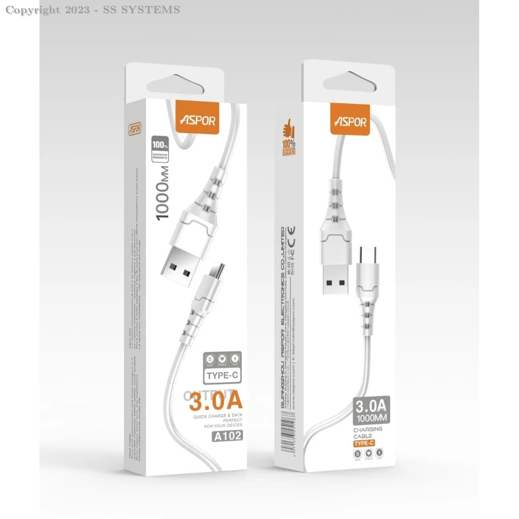 A102 ASPOR MICRO / V8 FAST DATA CABLE 3.0A