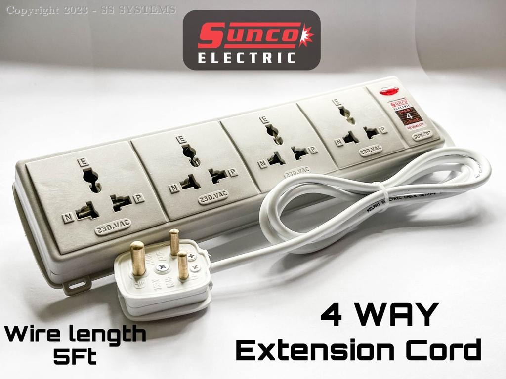 SUNCO 4 Way Extension Wire Cord