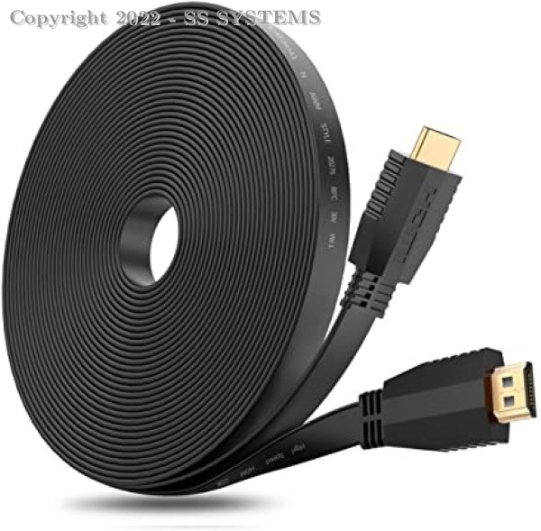 HDMI TO HDMI FLAT HIGH SPEED CABLE 10M 