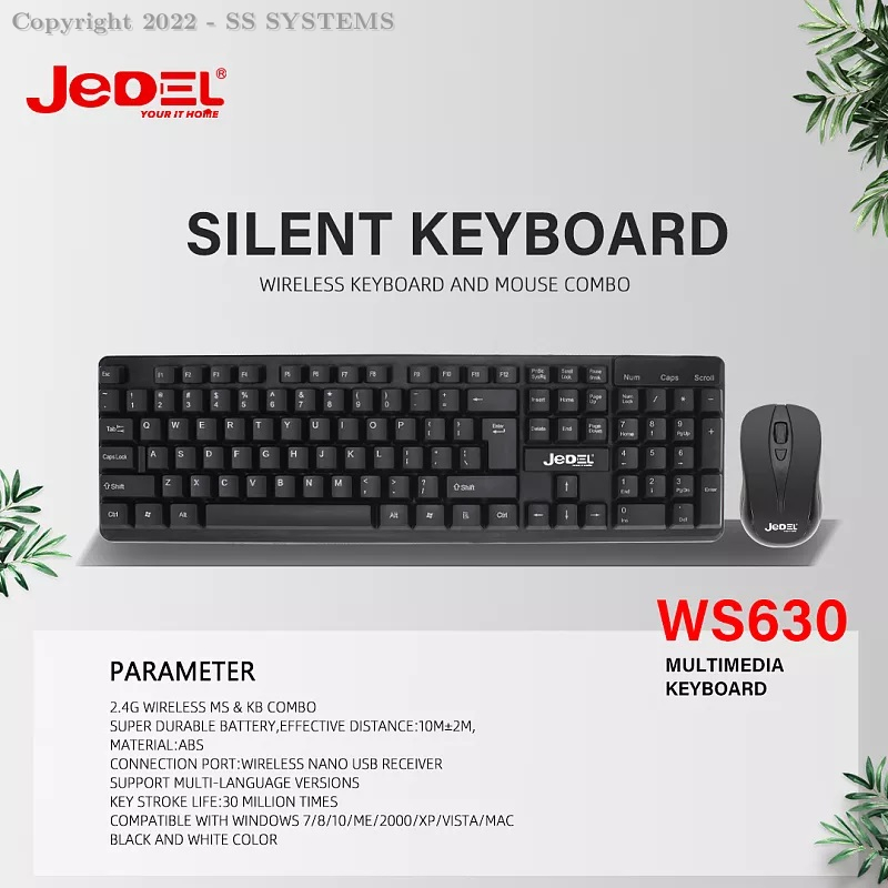 JEDEL WS630 WIRELESS COMBO KEYBOARD & MOUSE